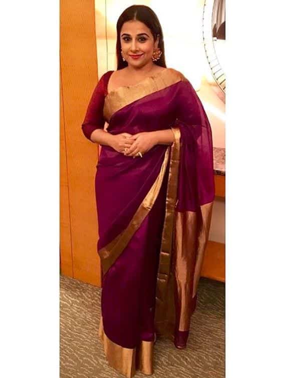 vidya balan violet saree