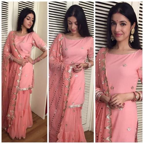 subtle pink sharara