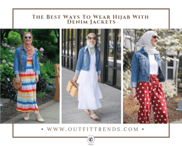 how to wear hijab with denim jackets