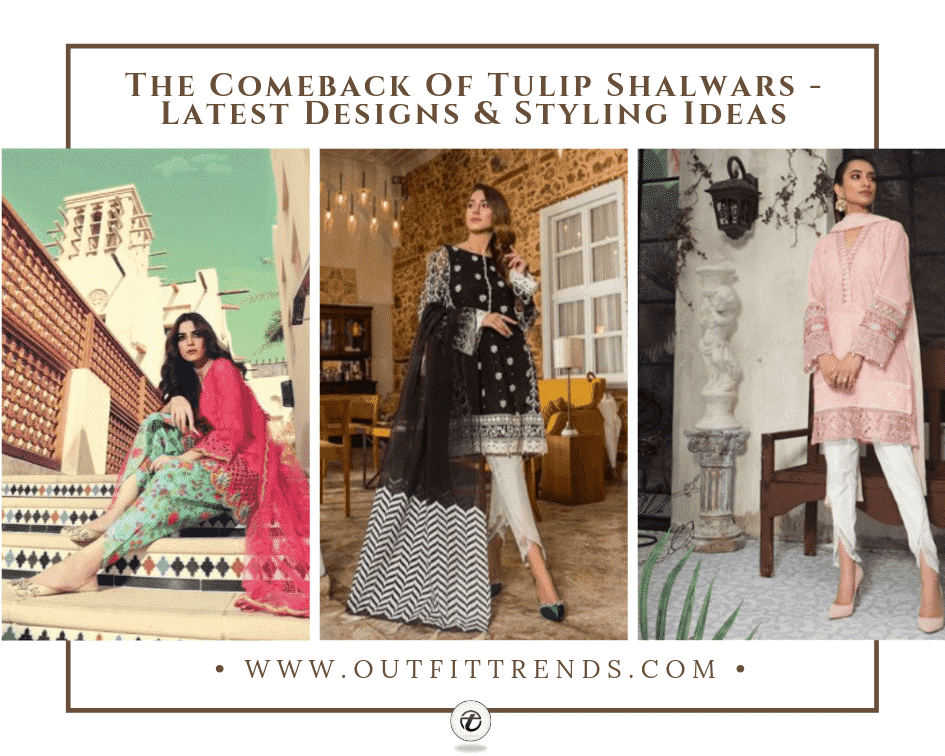 latest tulip shalwar outfits