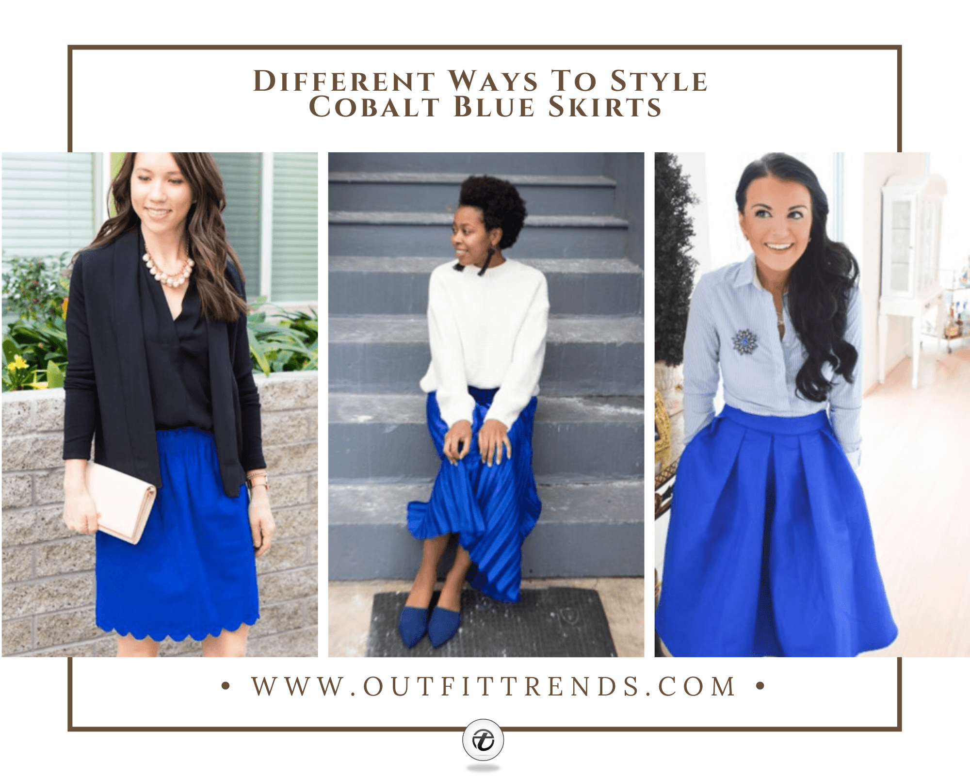 Cobalt Blue Skirt Outfits: 30 Ways to Wear Cobalt Blue Skirt