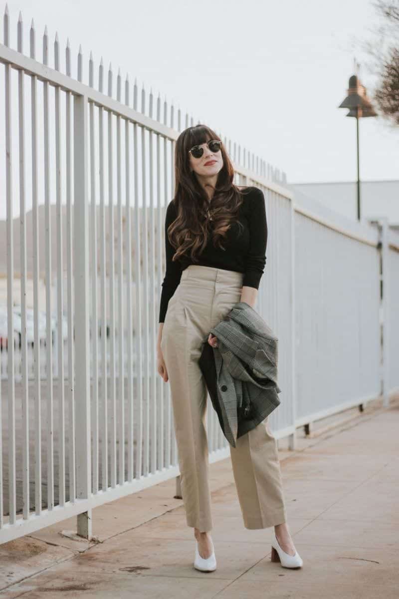 what shoes to wear with high waisted pants