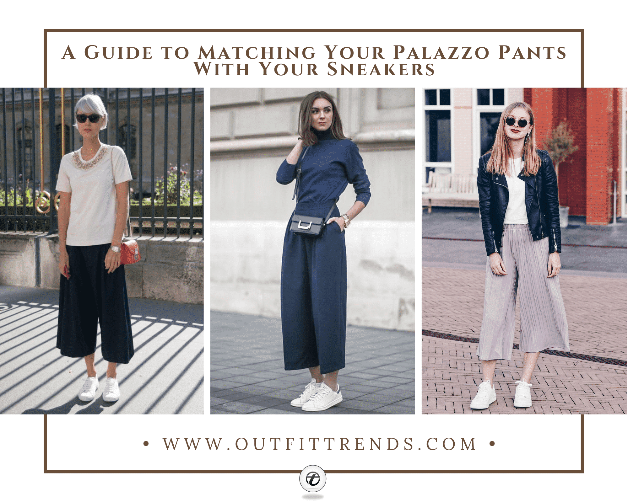 20 Ways to Wear Palazzo Pants with Sneakers