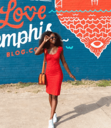 white sneaker With Red Polka Dot Dress