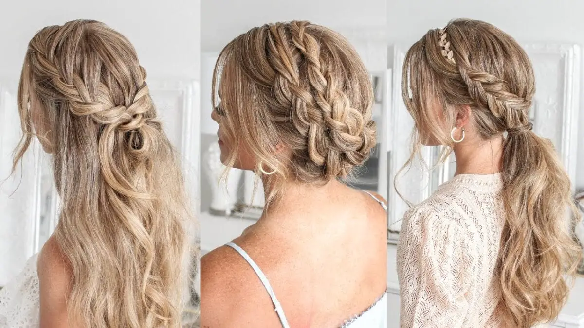 9. Long blonde boho hair with half-up half-down style - wide 2