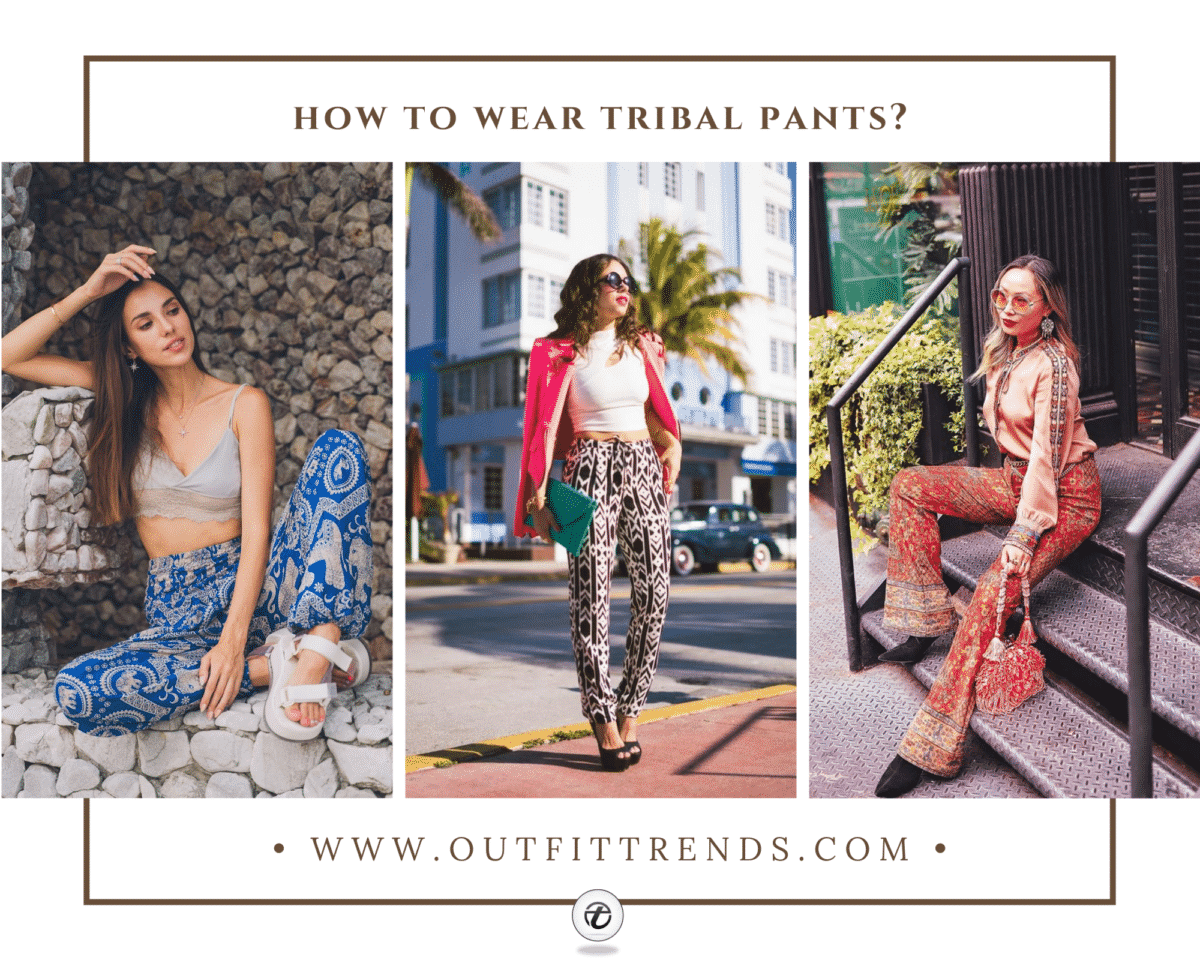 Tribal Cotton Mid Rise Pants main image 1