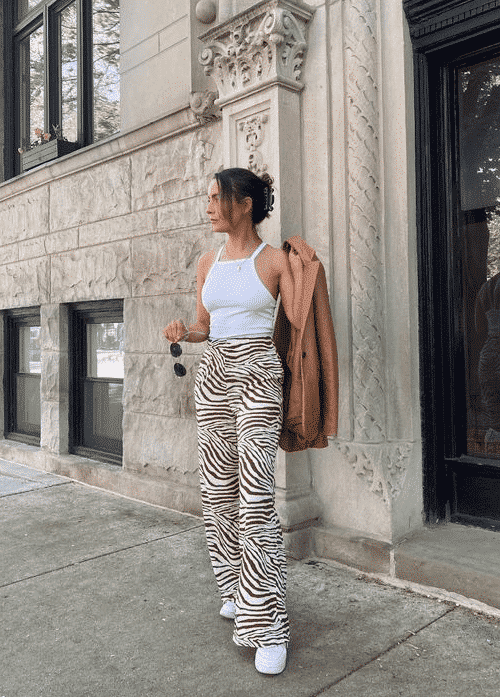 zebra print pants outfits