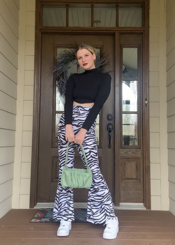 zebra print pants outfits