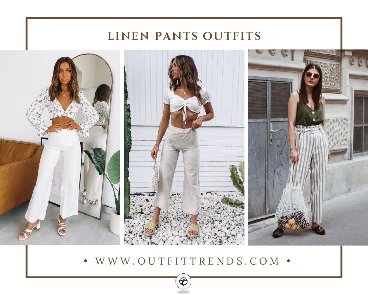 Shop WideLeg Linen Pants for Women from latest collection at Forever 21   403815