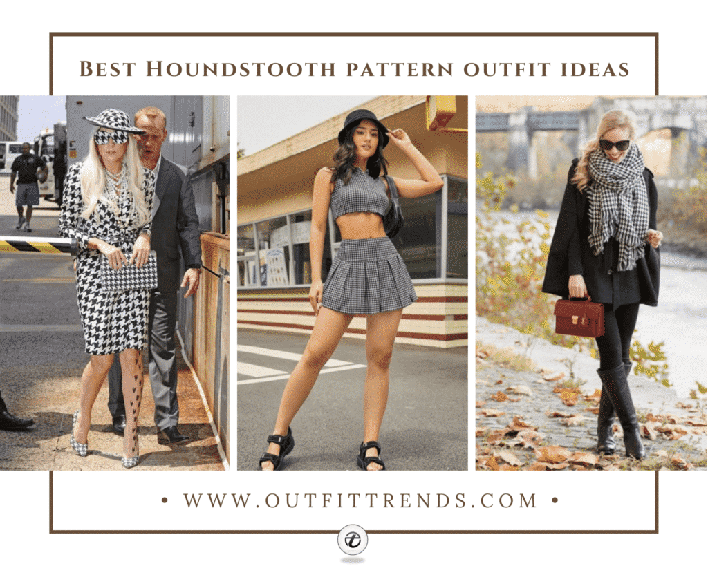 Houndstooth pattern outfits