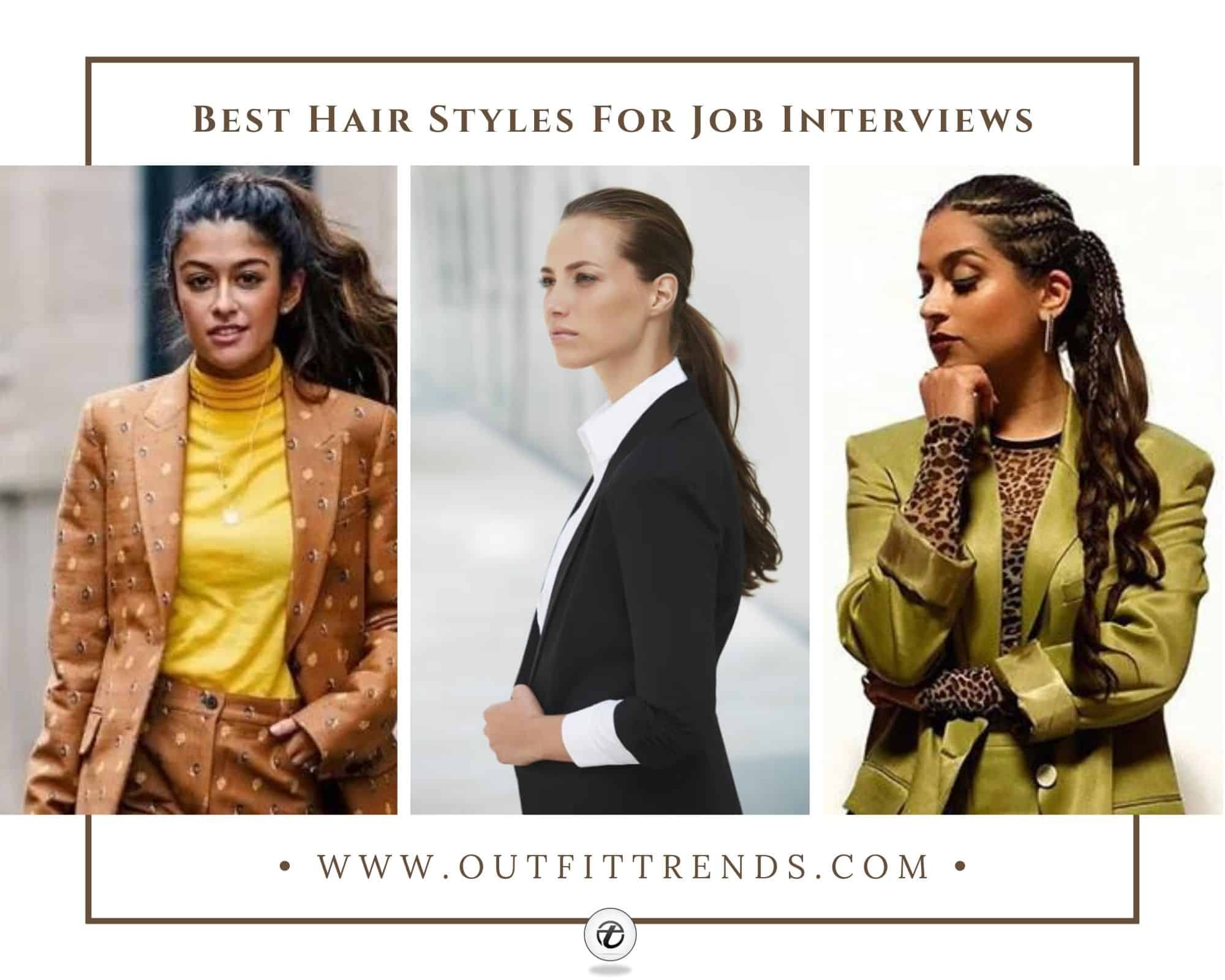 Hairstyles and clothing to create female business looks