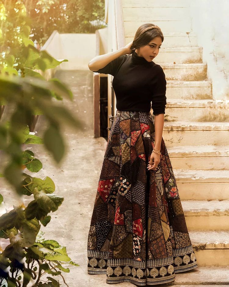 Patchwork Indian Lehnga Skirt Looks Women