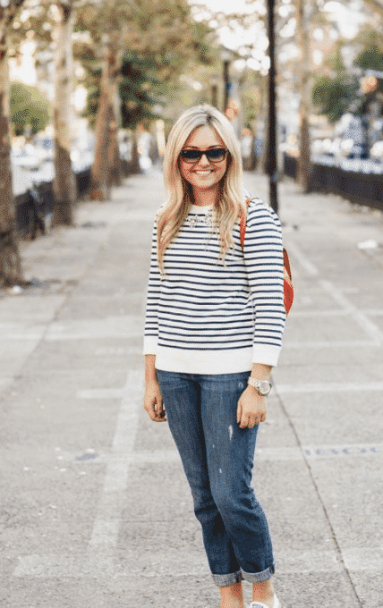 1 / 1 – black and white sweat shirt with basic jeans