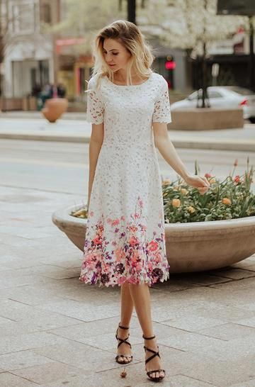 white floral dress