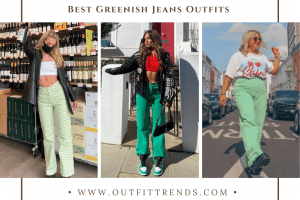 20 Outfits With Green Jeans- Best Greenish Jeans Outfits 2022