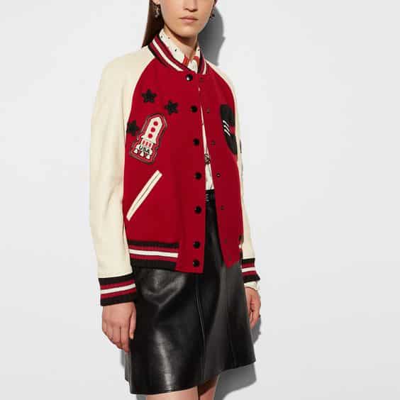 varsity jacket outfits for women