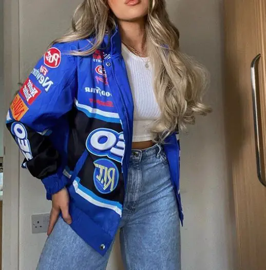 Pin by 🦋 on LOOKS II  Baseball jacket outfit, Jacket outfit women, Varsity  jacket outfit