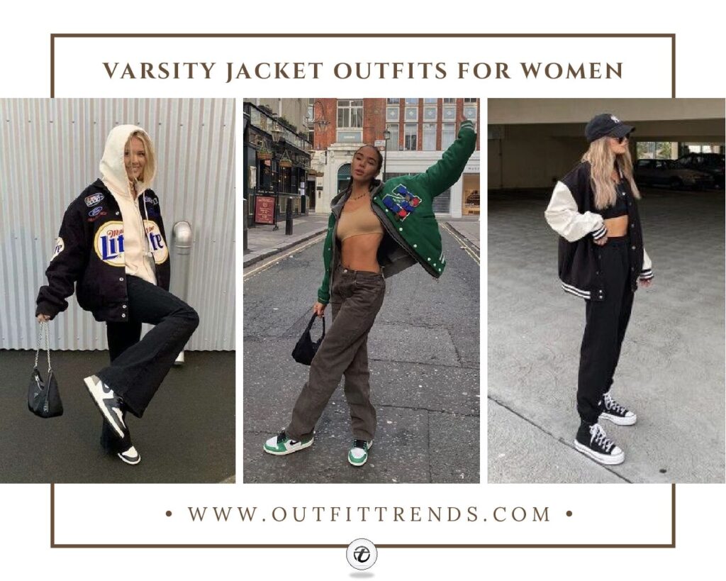 Pin by 🦋 on LOOKS II  Baseball jacket outfit, Jacket outfit women, Varsity  jacket outfit