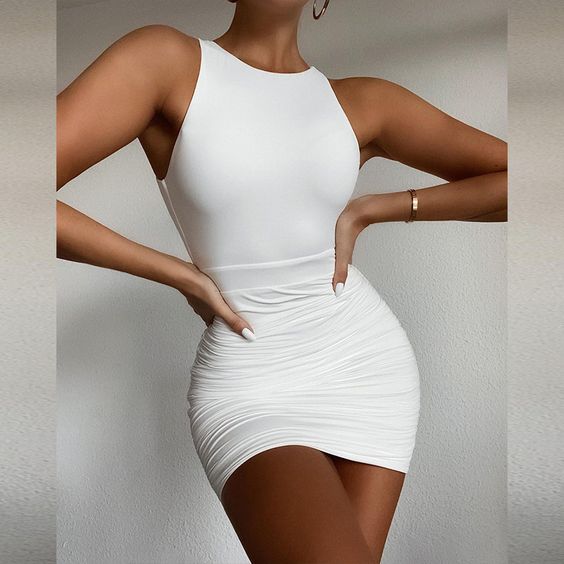 white bodycon dress outfits