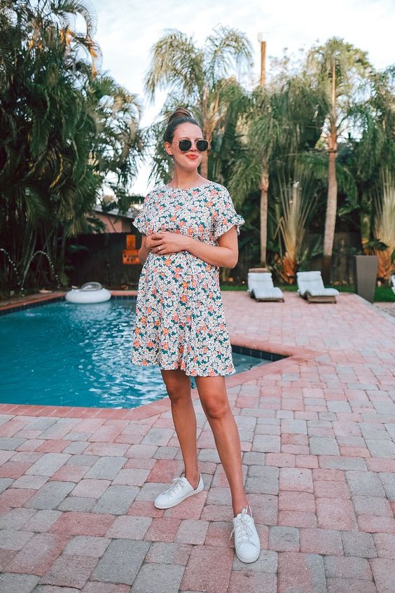 white floral dress