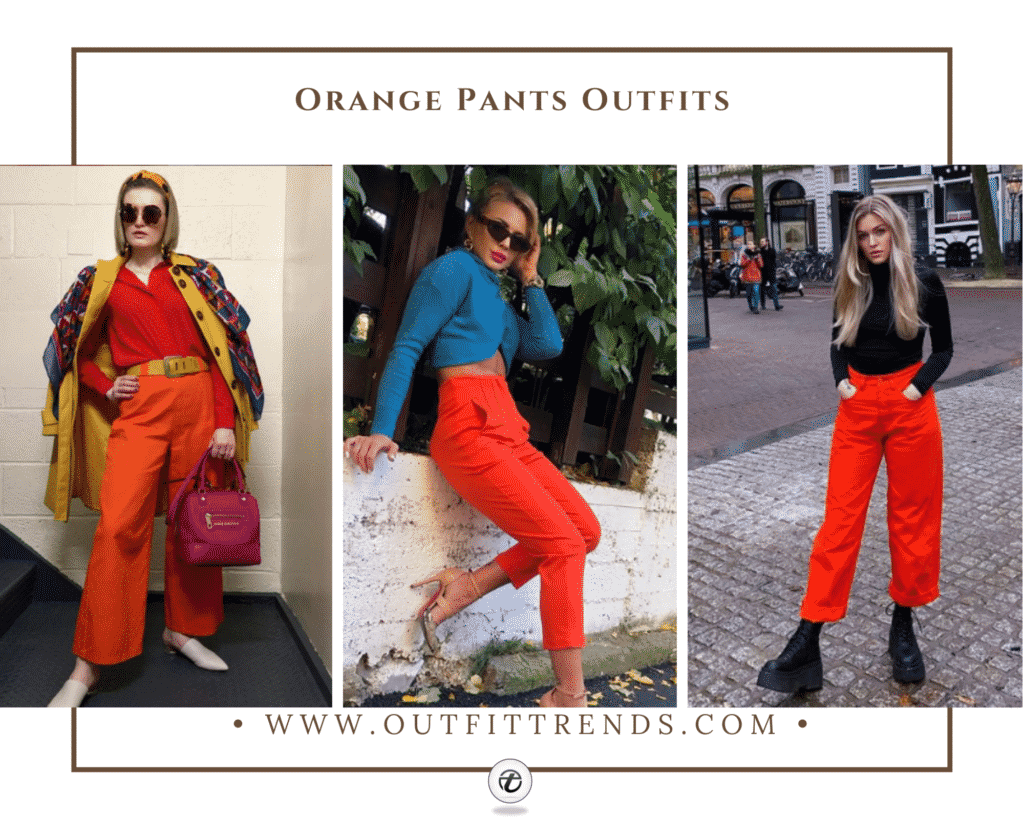 orange pants outfits 