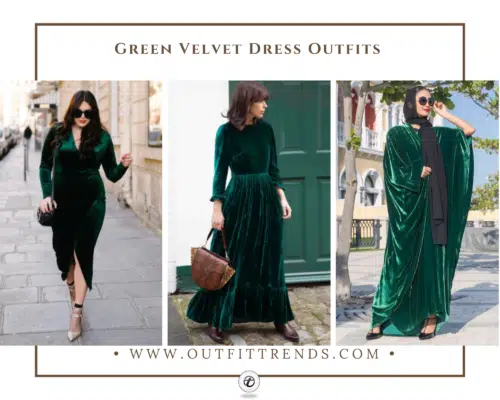 20 Chic Ways To Wear A Green Velvet Dress