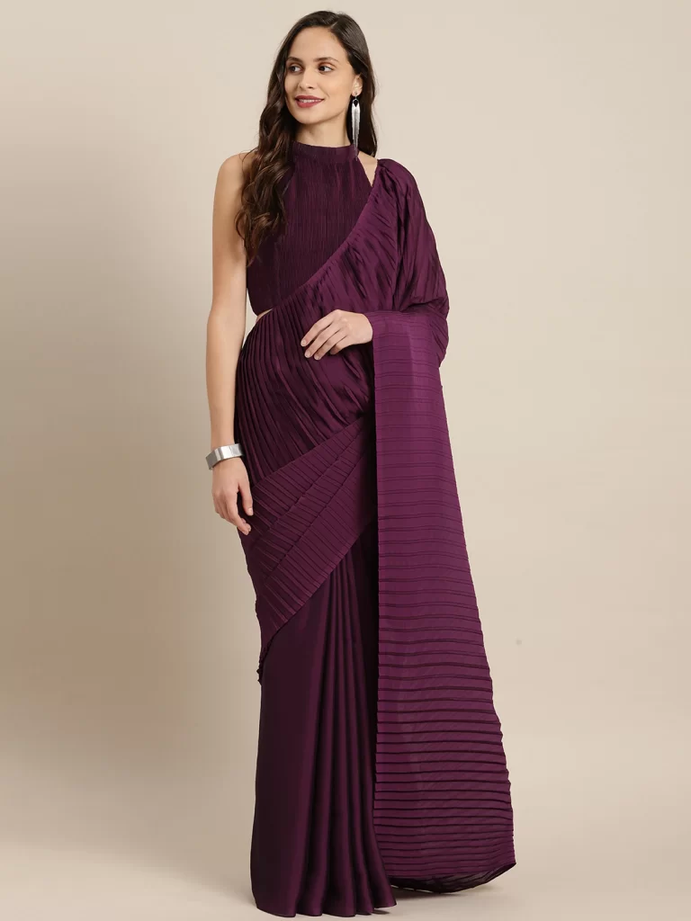 How To Wear A Plain Saree - 20 Stylish Ideas