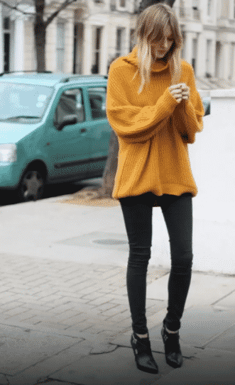 mustard yellow sweater