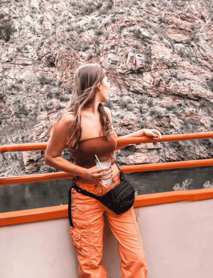 Orange pants with tube top