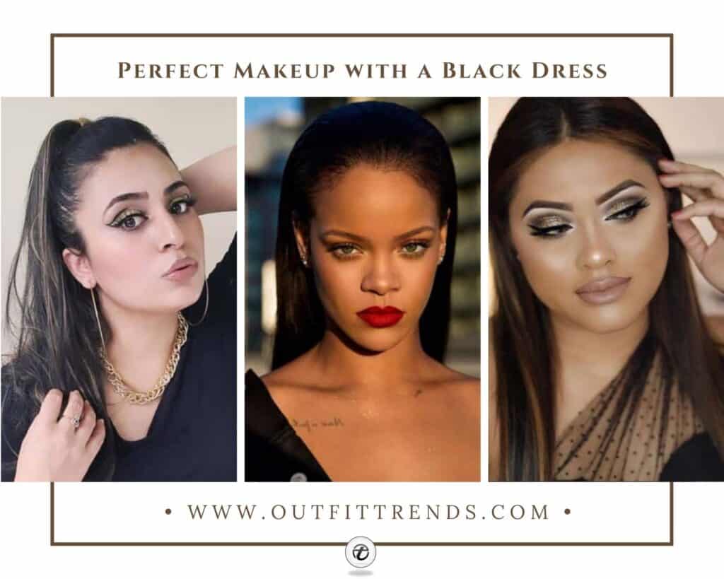 makeup look black dress