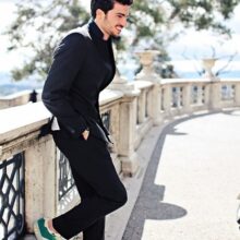 men outfits with green shoes
