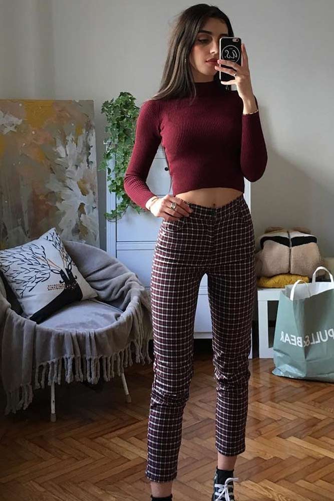 Plaid leggings