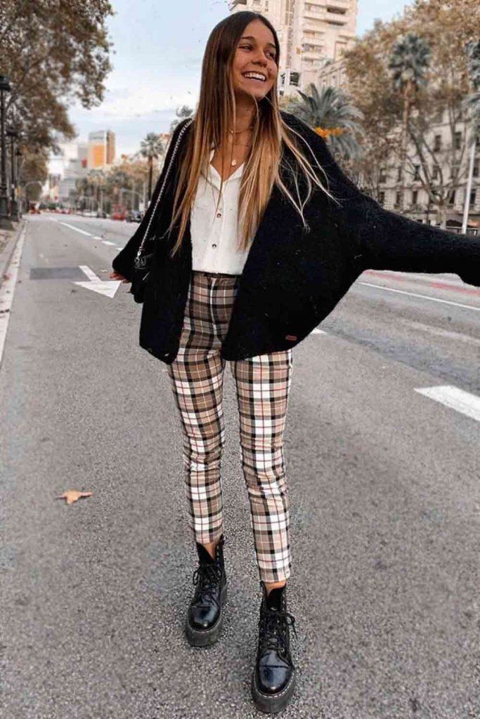 plaid leggings