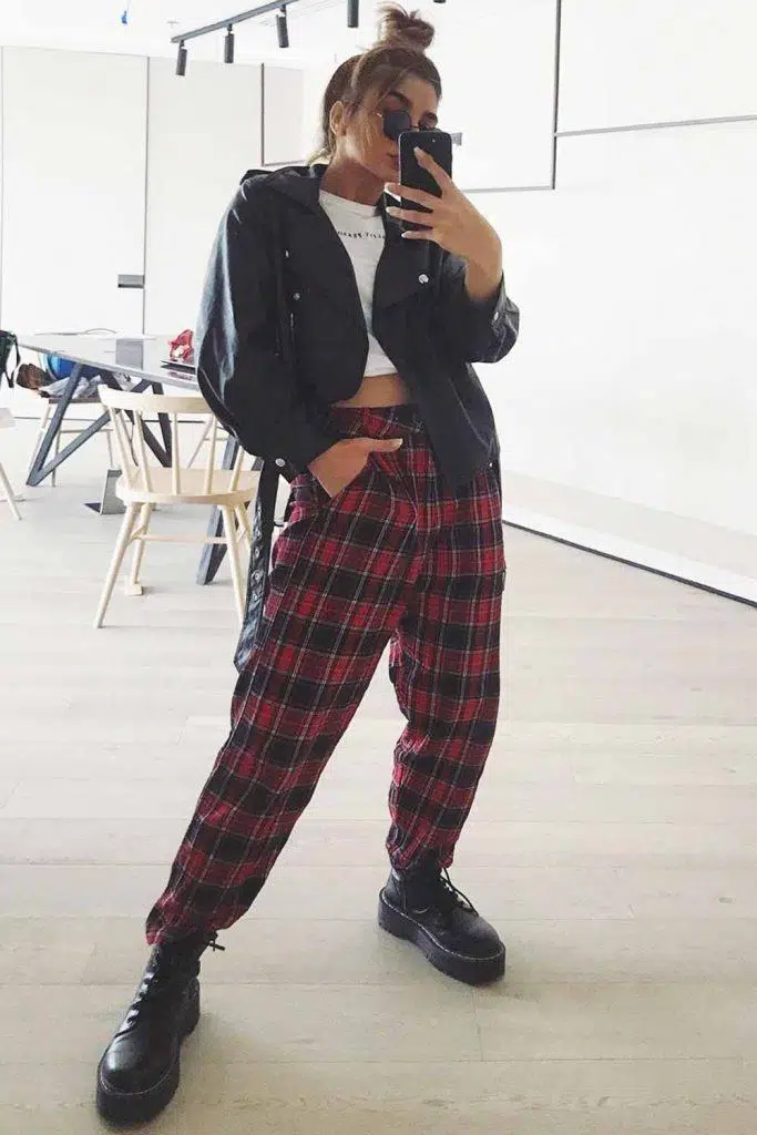 plaid pants outfits 1