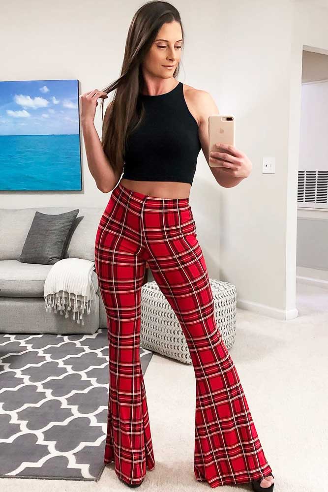 plaid pants outfits 19