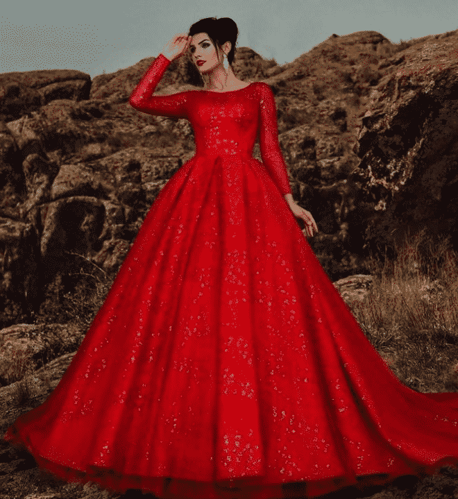 Red bridal gown – Ricco India-cheohanoi.vn