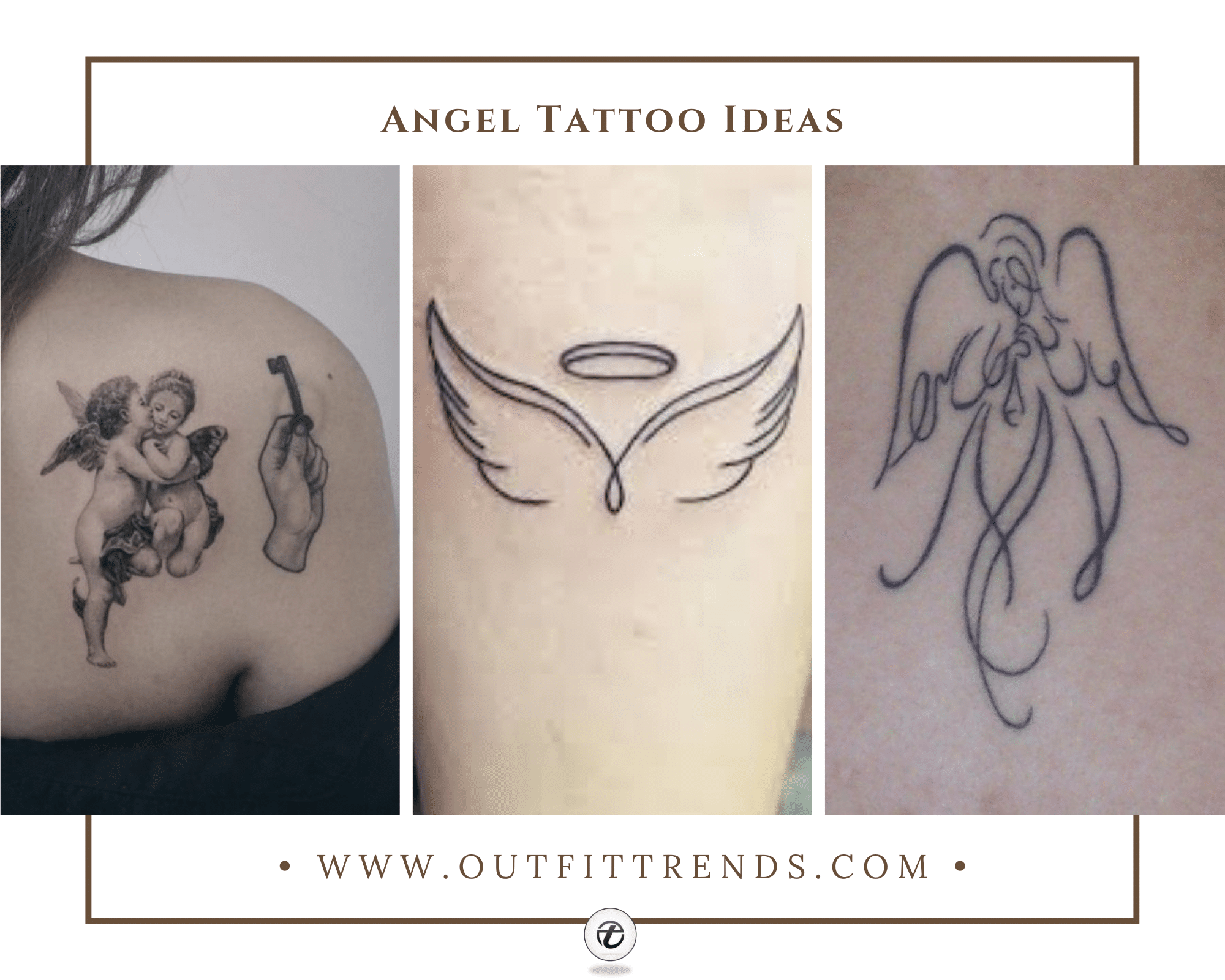 Pictures of small angel tattoos