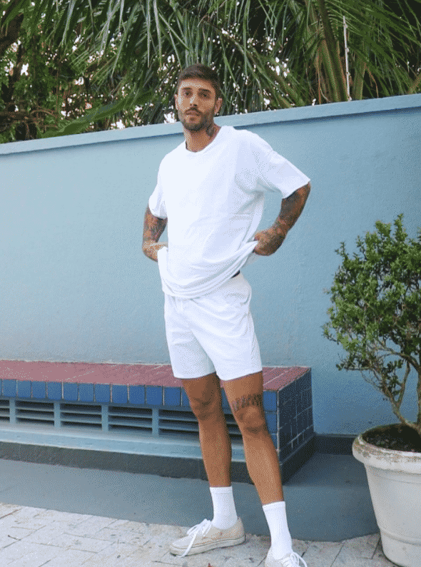 All white men's outfit