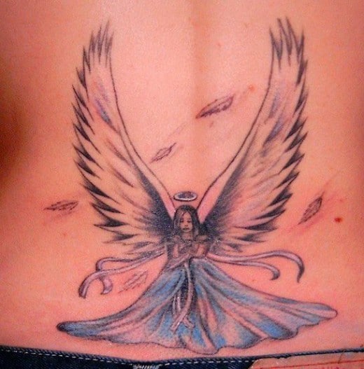 Black And Grey Guardian Angel Tattoo  Tattoo Designs Tattoo Pictures