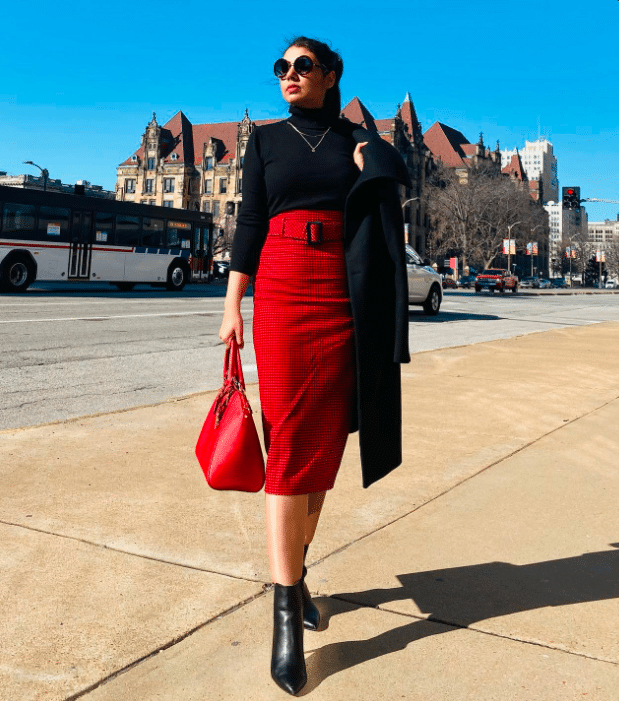 Red skirt