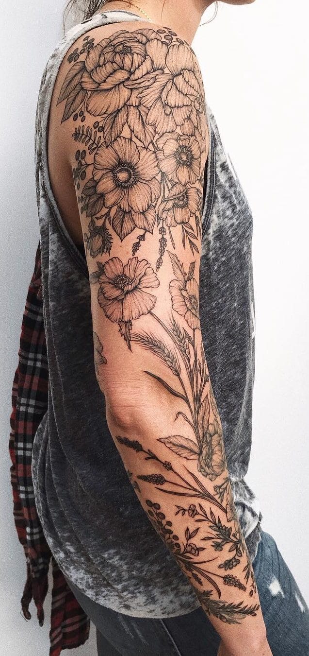 25+ Perfect Feminine Tattoo Sleeves Designs To DIY In 2024