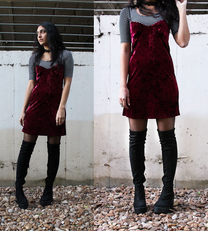 Velvet slip dress outfits (30)