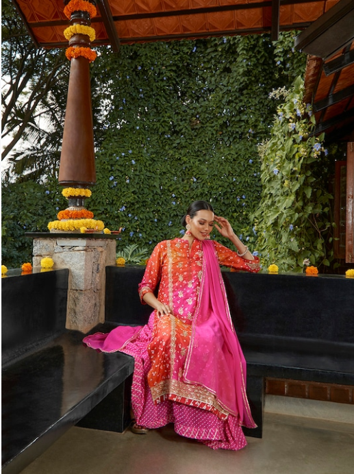 bandhani suit for navratri