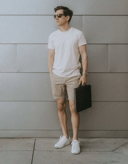 Corduroy shorts outfits for men