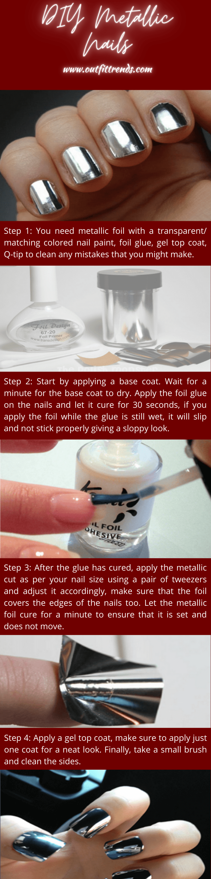 Quick DIY Metallic Nail Art Tutorial | Outfit Trends Quick DIY Metallic Nail Art Tutorial | Outfit Trends