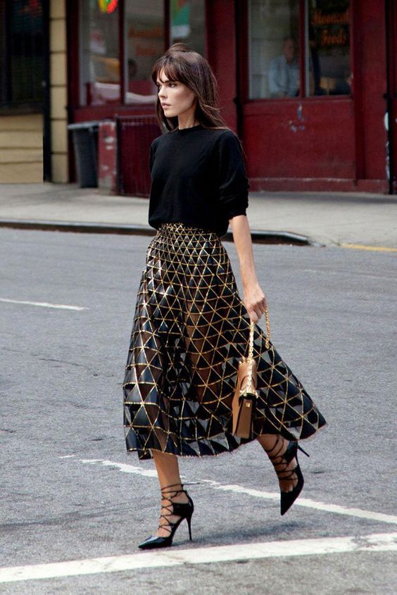 Geometric print skirt