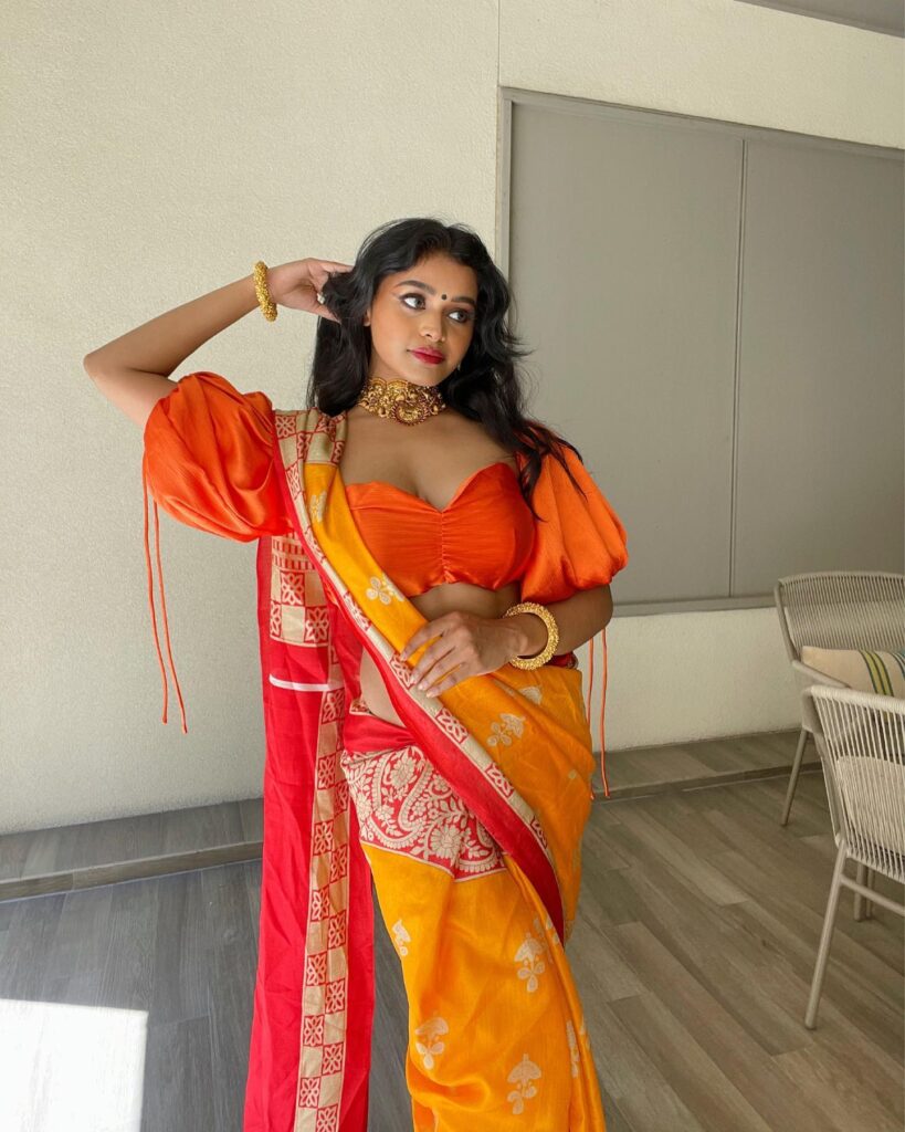 banarasi saree with crop top