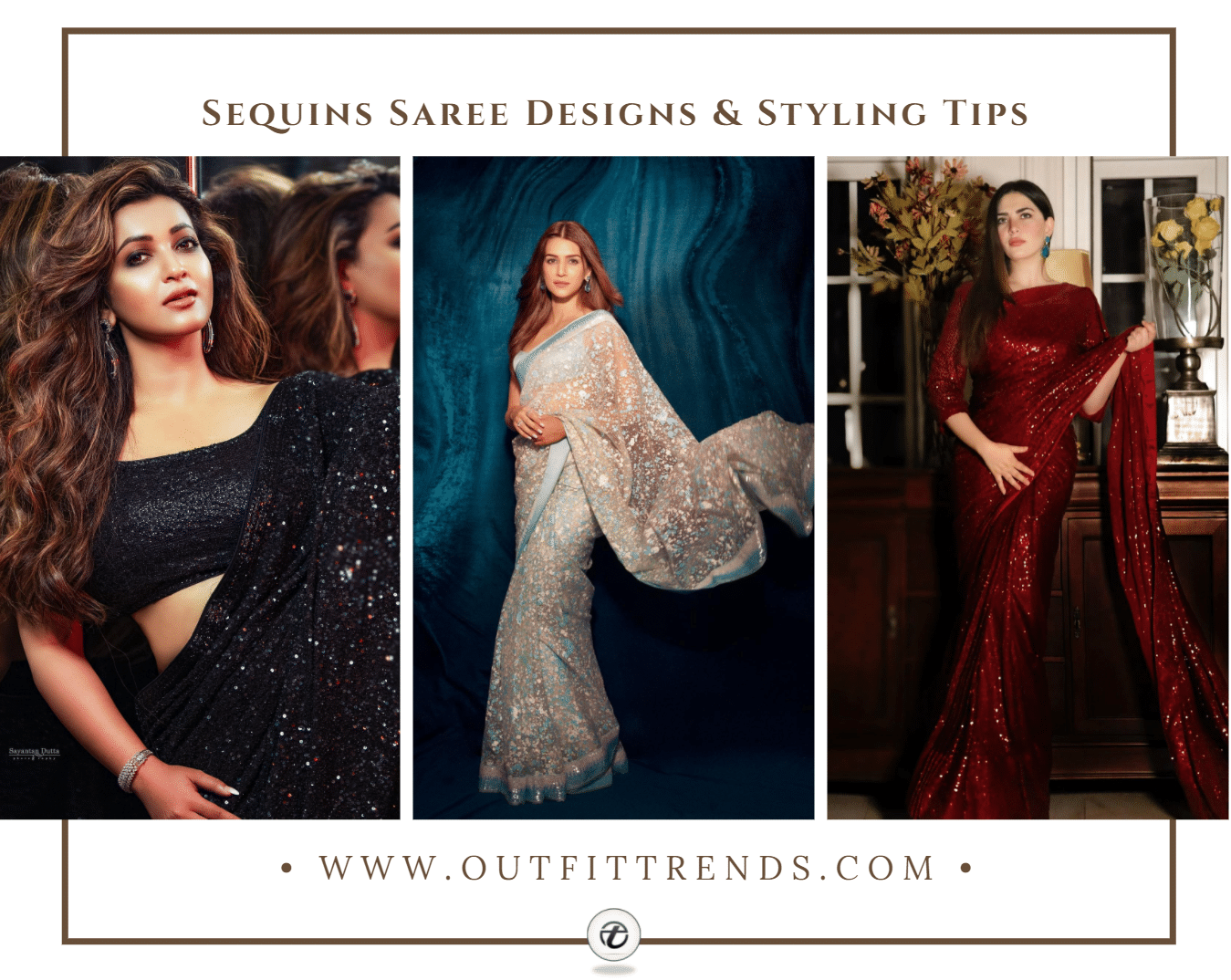 Buy Trendy Full Sequins Georgette Saree with Designer Blouse Online -  SREV2702 | Appelle Fashion