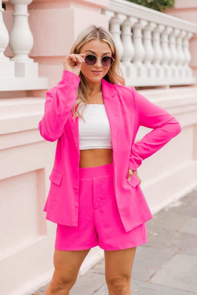 pink shorts co-ord set