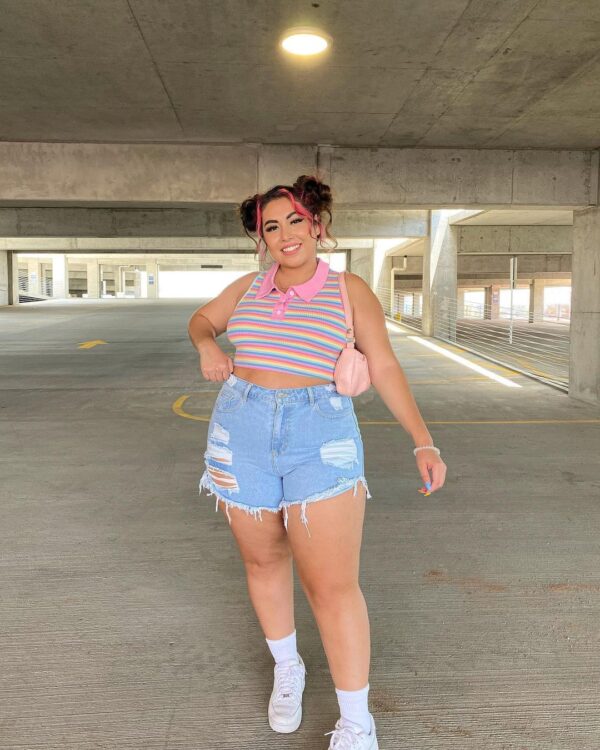 cute plus size shorts outfits